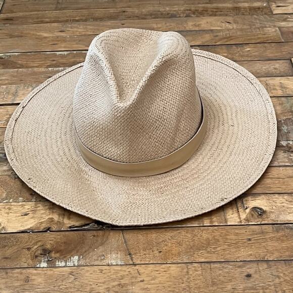 Janessa Leoné Women\'s Size Medium Beige Straw Simone Fedora Hat main image 8